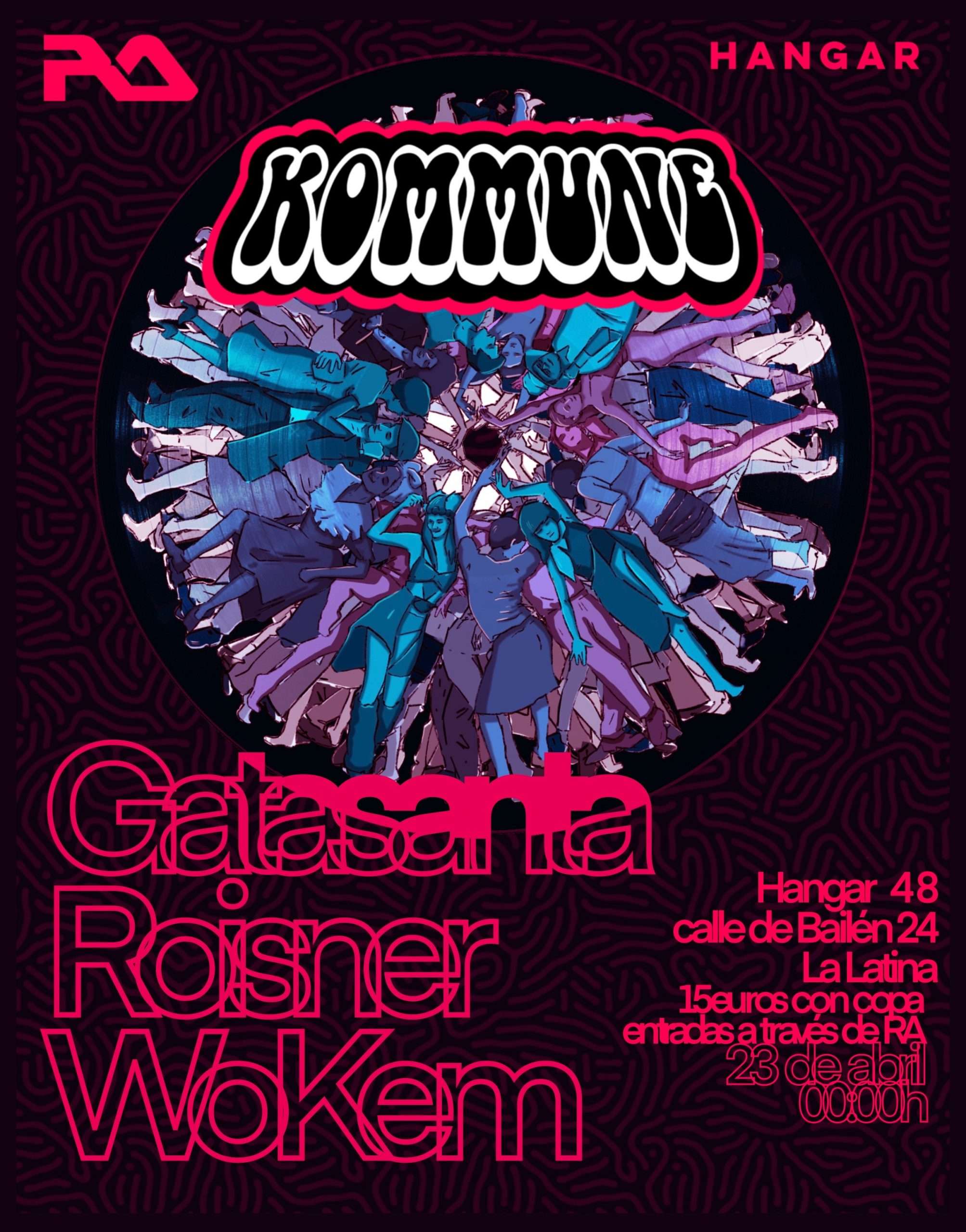 cartel promocionando una fiesta de música electrónica