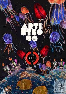 flyer techno merienda arte madrid